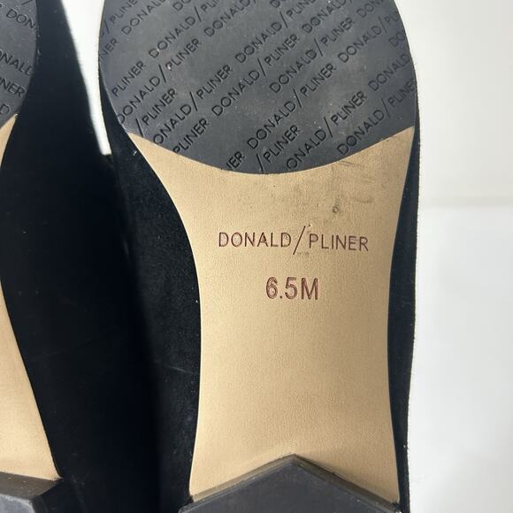 Donald Pliner Halen Loafer Women’s 6.5 M Black Suede Rhinestone Buckle Slip On - Picture 7 of 8